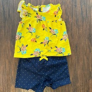 Floral and polka dot two piece set